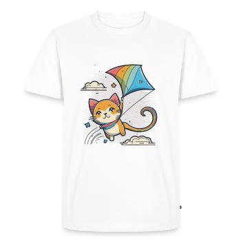 Up in the Sky avec Kitty - T-shirt Premium bio Homme - blanc - Devant - Nico (187cm)