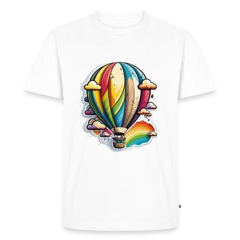 En haut, en haut et en loin - T-shirt Premium bio Homme - blanc - Devant - Nico (187cm)