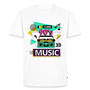 I Love 90s 90s Music Ghetto Blaster Party - Men's Premium Organic T-Shirt - white - Front - Nico (187cm)
