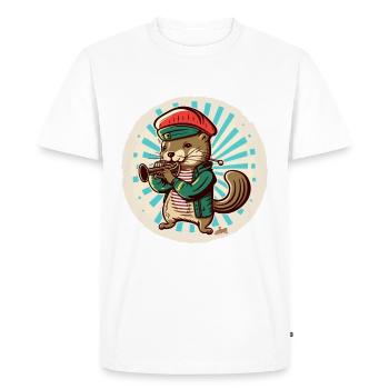 Mink Trumpeter - Men's Premium Organic T-Shirt - white - Front - Nico (187cm)