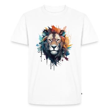 Lion artistique - T-shirt Premium bio Homme - blanc - Devant - Nico (187cm)