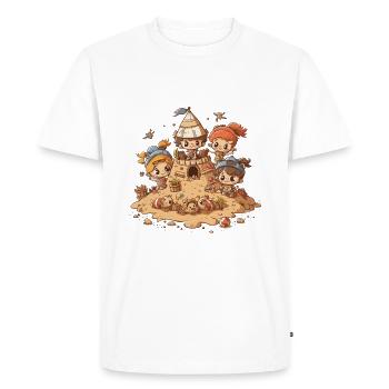 Sand-tastic Fun - Men's Premium Organic T-Shirt - white - Front - Nico (187cm)