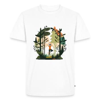Flux forestier - T-shirt Premium bio Homme - blanc - Devant - Nico (187cm)