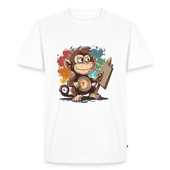 Artiste singe - T-shirt Premium bio Homme - blanc - Devant - Nico (187cm)
