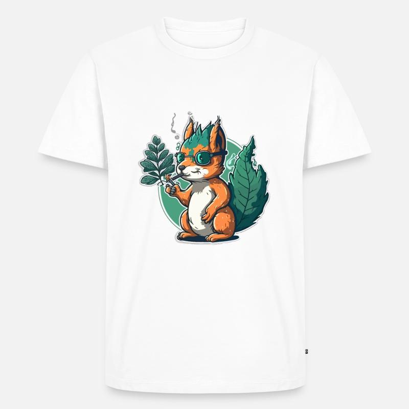 Kiffer-Eichhörnchen - Männer Premium Bio T-Shirt - Weiß