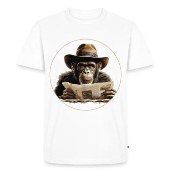 Singe sérieux #4 - T-shirt Premium bio Homme - blanc - Devant - Nico (187cm)