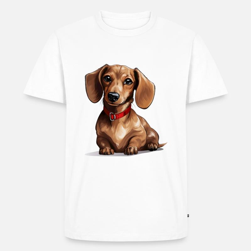 Dackel - Männer Premium Bio T-Shirt - Weiß
