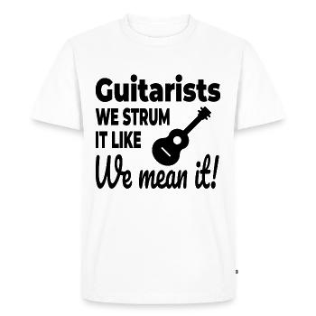 Gratter avec passion : célébrer les guitaristes - T-shirt Premium bio Homme - blanc - Devant - Nico (187cm)