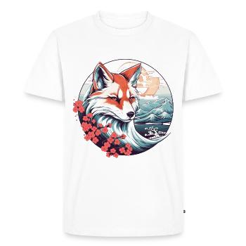 Anime Japan Kitsune Fuchs - Männer Premium Bio T-Shirt - Weiß - Vorne - Nico (187cm)