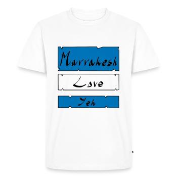 Marrakech Love Yeh - T-shirt Premium bio Homme - blanc - Devant - Nico (187cm)