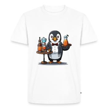 Penguins Pour - Men's Premium Organic T-Shirt - white - Front - Nico (187cm)