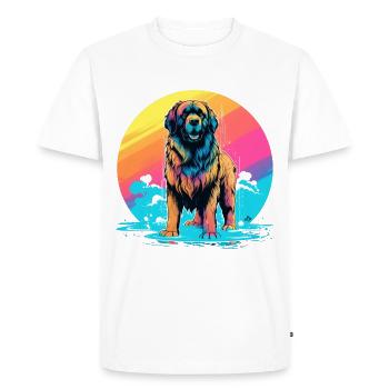 standing Leonberger dog rainbow color - Men's Premium Organic T-Shirt - white - Front - Nico (187cm)