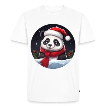 Pandas de Noël - T-shirt Premium bio Homme - blanc - Devant - Nico (187cm)