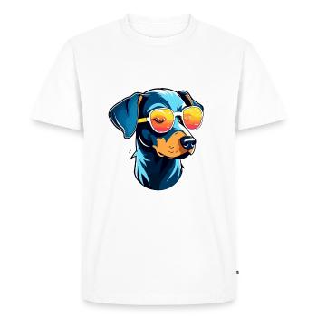 Doberman Dog Drawing - Men's Premium Organic T-Shirt - white - Front - Nico (187cm)