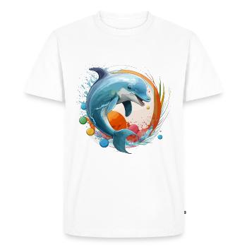 Splashy Fun - Men's Premium Organic T-Shirt - white - Front - Nico (187cm)