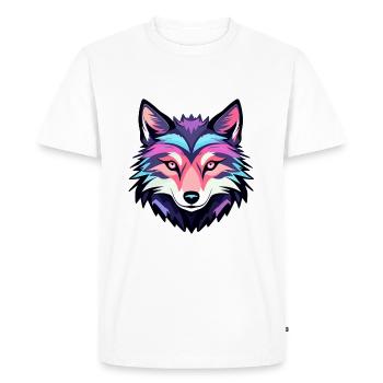 Dessin de loup - T-shirt Premium bio Homme - blanc - Devant - Nico (187cm)