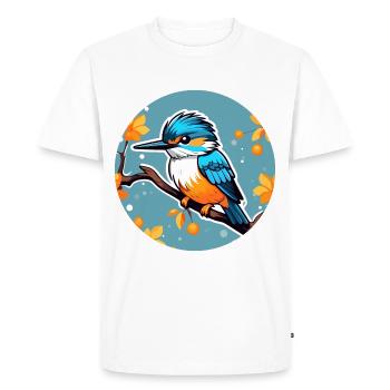 Kingfisher Bird Drawing - Men's Premium Organic T-Shirt - white - Front - Nico (187cm)