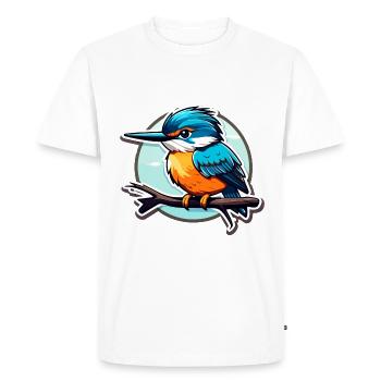 Kingfisher Bird Drawing - Men's Premium Organic T-Shirt - white - Front - Nico (187cm)