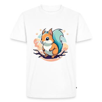 Squirrel Illustration - Men's Premium Organic T-Shirt - white - Front - Nico (187cm)