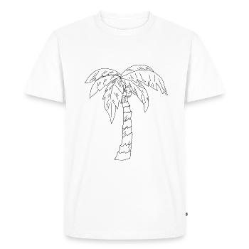 Palm Tree Drawing - Men's Premium Organic T-Shirt - white - Front - Nico (187cm)