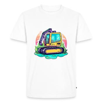 Dessin de chantier de construction d’excavatrice - T-shirt Premium bio Homme - blanc - Devant - Nico (187cm)