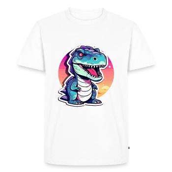 Tyrannosaurus Rex Dinosaur Illustration - Men's Premium Organic T-Shirt - white - Front - Nico (187cm)