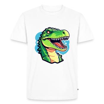Tyrannosaurus Rex Dinosaur Illustration - Men's Premium Organic T-Shirt - white - Front - Nico (187cm)