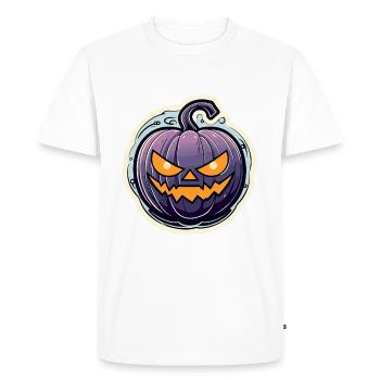 Dessin d’Halloween citrouille - T-shirt Premium bio Homme - blanc - Devant - Nico (187cm)