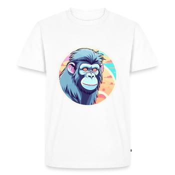 Illustration de singe - T-shirt Premium bio Homme - blanc - Devant - Nico (187cm)