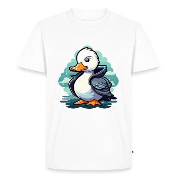Duck Illustration - Men's Premium Organic T-Shirt - white - Front - Nico (187cm)