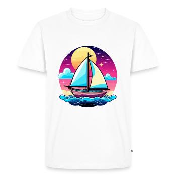 Illustration de voilier - T-shirt Premium bio Homme - blanc - Devant - Nico (187cm)