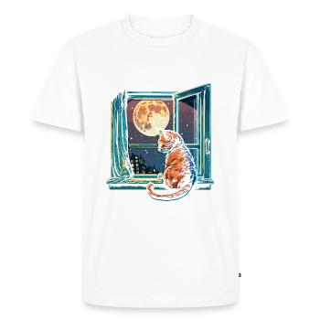 Chat sournois - T-shirt Premium bio Homme - blanc - Devant - Nico (187cm)