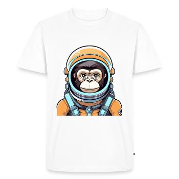 Monkey Astronaut Illustration - Men's Premium Organic T-Shirt - white - Front - Nico (187cm)