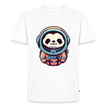 Illustration d’astronaute paresseux - T-shirt Premium bio Homme - blanc - Devant - Nico (187cm)