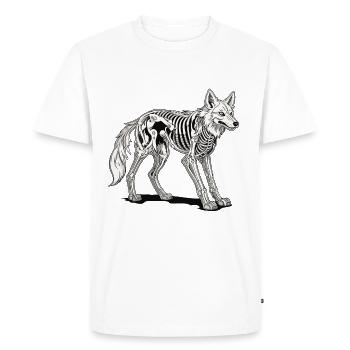 Wolf Skeleton Illustration - Men's Premium Organic T-Shirt - white - Front - Nico (187cm)