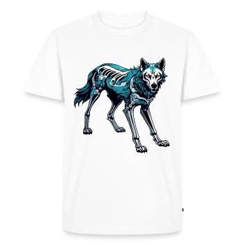 Wolf Skeleton Illustration - Men's Premium Organic T-Shirt - white - Front - Nico (187cm)