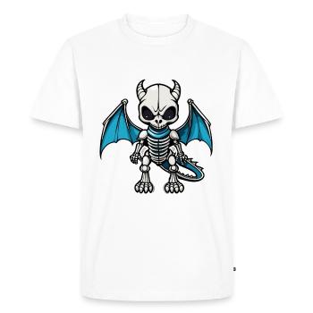 Cute Dragon Skeleton Illustration - Men's Premium Organic T-Shirt - white - Front - Nico (187cm)