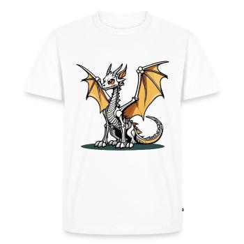Cute Dragon Skeleton Illustration - Men's Premium Organic T-Shirt - white - Front - Nico (187cm)
