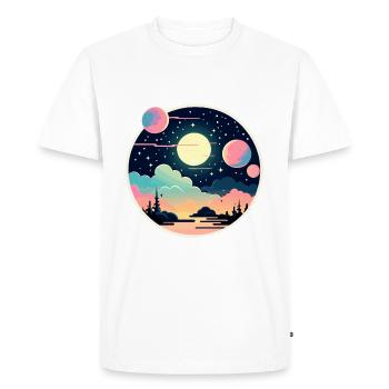 Moon Landscape Illustration - Men's Premium Organic T-Shirt - white - Front - Nico (187cm)