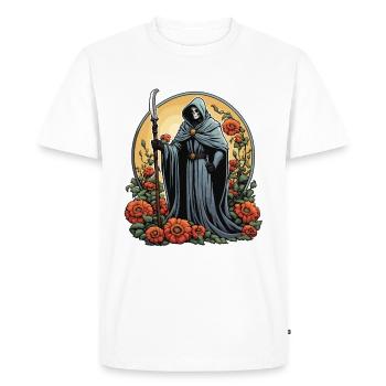 Illustration de fleurs de la Faucheuse - T-shirt Premium bio Homme - blanc - Devant - Nico (187cm)