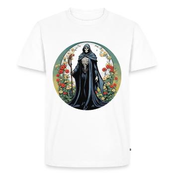 Illustration de fleurs de la Faucheuse - T-shirt Premium bio Homme - blanc - Devant - Nico (187cm)