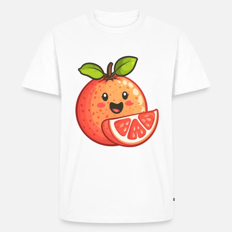 Grapefruit - Männer Premium Bio T-Shirt - Weiß
