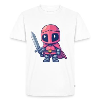 Chevalier courageux dans le style de la bande dessinée pour les enfants - T-shirt Premium bio Homme - blanc - Devant - Nico (187cm)