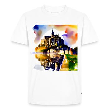 Mont Saint Michel, France - T-shirt Premium bio Homme - blanc - Devant - Nico (187cm)