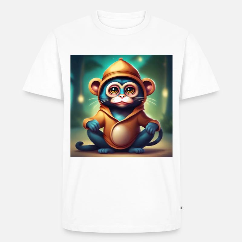 Katzen Äffchen - Männer Premium Bio T-Shirt - Weiß