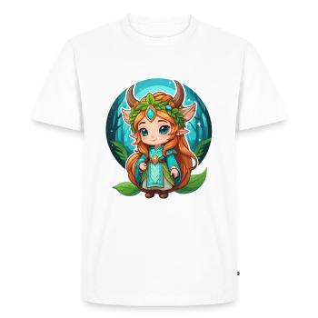 Druid Cute Illustration - Men's Premium Organic T-Shirt - white - Front - Nico (187cm)