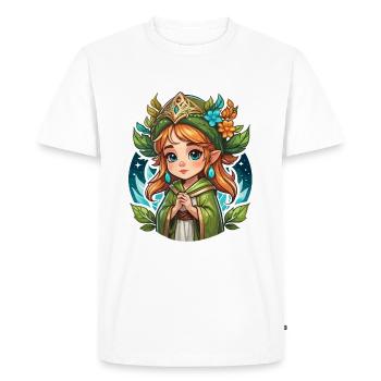 Druid Cute Illustration - Men's Premium Organic T-Shirt - white - Front - Nico (187cm)
