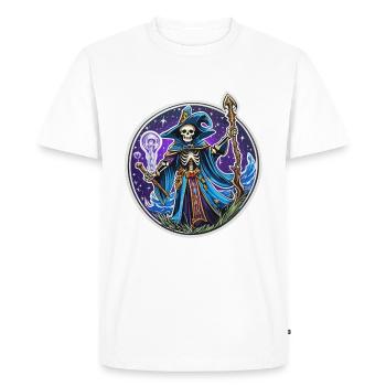 Illustration fantastique de magicien squelette - T-shirt Premium bio Homme - blanc - Devant - Nico (187cm)