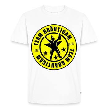 Mariage du marié - T-shirt Premium bio Homme - blanc - Devant - Nico (187cm)