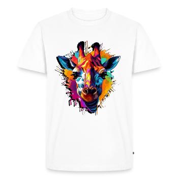Abstract Giraffe Design - Arte Moda - Men's Premium Organic T-Shirt - white - Front - Nico (187cm)